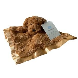 Cloud Island Lovey Security Blanket Doodle Puppy Brown Swirl Rosette Satin